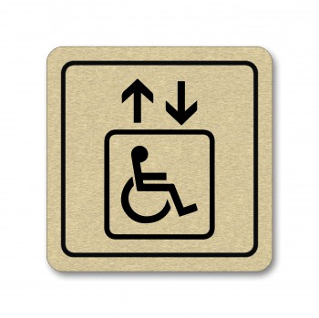 Poháry.com® Piktogram Výtah pro invalidy zlato