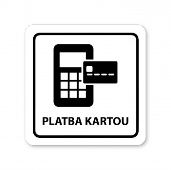 Poháry.com® Piktogram platba kartou bílý hliník