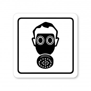 Poháry.com® Piktogram Respirátor/Plynová maska bílý hliník