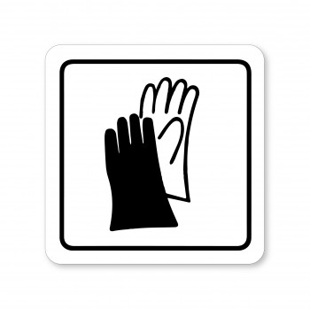 Poháry.com® Piktogram Ochranné rukavice bílý hliník