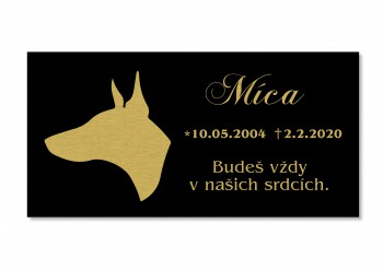 Poháry.com® Štítek na urnu pro zvířata s motivem zlato/černý