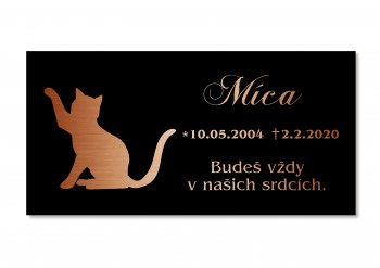 Poháry.com® Štítek na urnu pro zvířata s motivem bronz/černý