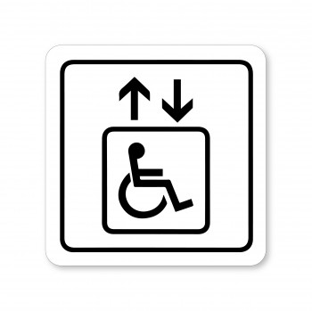 Poháry.com® Piktogram Výtah pro invalidy bílý hliník
