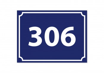 Poháry.com® Domovní číslo DS04 bílý hliník+modré pozadí
