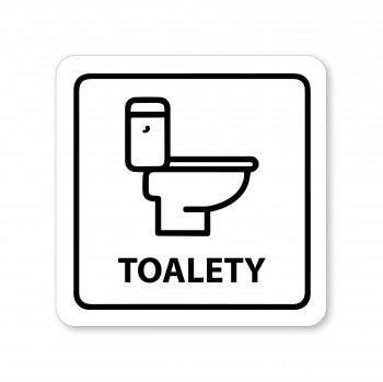 Poháry.com® Piktogram Toalety bílý hliník