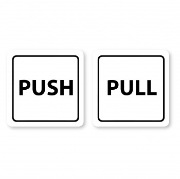 Poháry.com® Piktogramy Push/Pull bílý hliník
