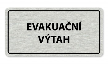 Poháry.com® Piktogram textový-evakuační výtah stříbro