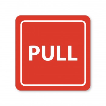 Poháry.com® Piktogram Pull bílý hliník s červeným pozadím