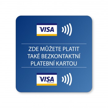 Poháry.com® Piktogram bezkontaktní platba kartou Visa