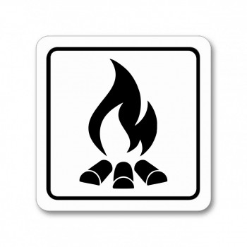 Poháry.com® Piktogram oheň bílý hliník