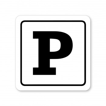 Poháry.com® Piktogram parkování bílý hliník