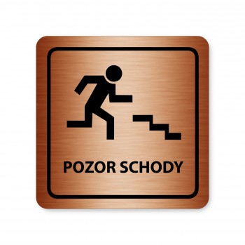 Poháry.com® Piktogram pozor schody bronz