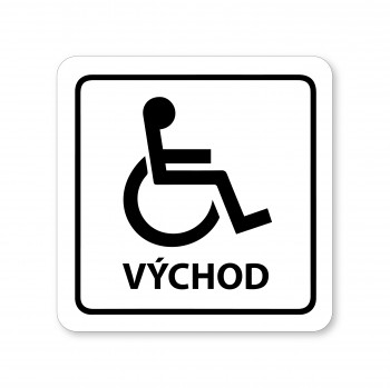 Poháry.com®  Piktogram východ pro invalidy bílý hliník