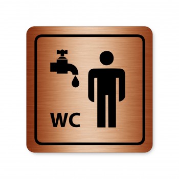 Poháry.com® Piktogram WC muži s umývárnou bronz