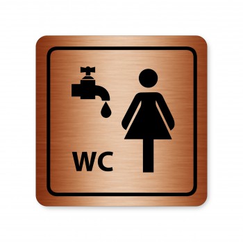 Poháry.com® Piktogram WC ženy s umývárnou bronz