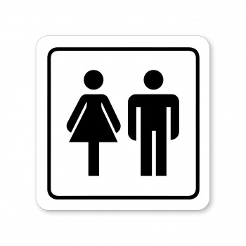 Poháry.com® Piktogram WC muži/ženy bílý hliník