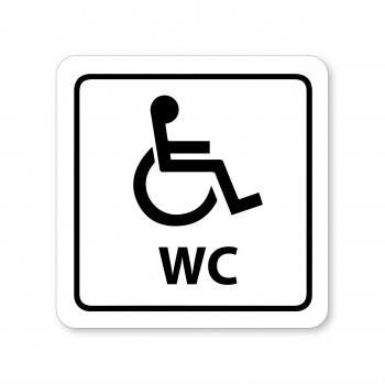 Poháry.com®  Piktogram WC pro invalidy bílý hliník