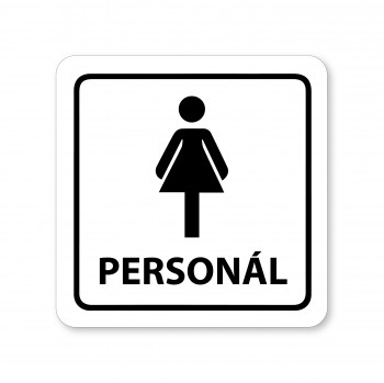 Poháry.com® Piktogram WC pro personál ženy bílý hliník