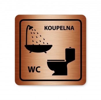Poháry.com® Piktogram WC s koupelnou bronz