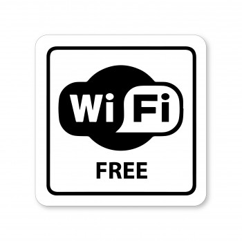 Poháry.com® Piktogram wifi free bílý hliník