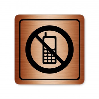Poháry.com® Piktogram zákaz používání mobilů bronz