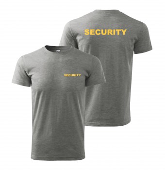 Poháry.com® Tričko SECURITY šedé se žlutým potiskem XS pánské