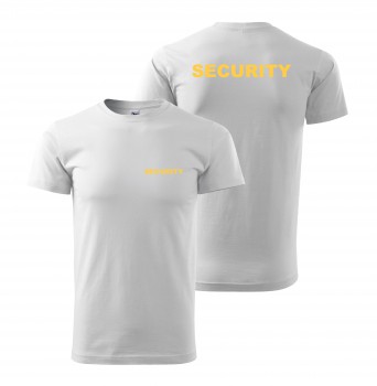 Poháry.com® Tričko SECURITY bílé se žlutým potiskem XL pánské
