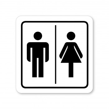 Poháry.com® Piktogram Sprchy muži/ženy bílý hliník