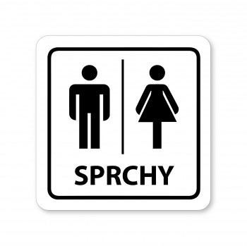 Poháry.com® Piktogram Sprchy muži/ženy 02 bílý hliník