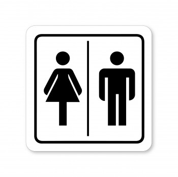 Poháry.com® Piktogram Sprchy ženy/muži bílý hliník