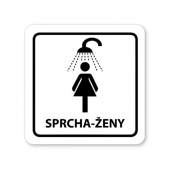 Poháry.com® Piktogram Sprcha-ženy bílý hliník