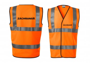Poháry.com®  Reflexní vesta oranžová Záchranář - M unisex