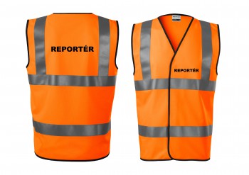 Poháry.com® Reflexní vesta oranžová Reportér XXL unisex