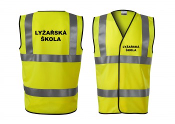 Poháry.com®  Reflexní vesta žlutá Lyžařská škola - XXL unisex