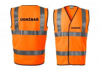 Poháry.com® Reflexní vesta oranžová Údržbář M unisex