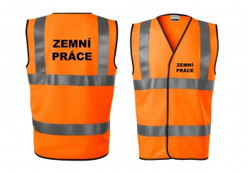 Poháry.com® Reflexní vesta oranžová Zemní práce M unisex