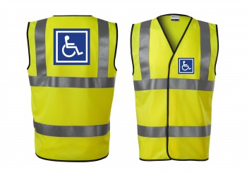 Poháry.com® Reflexní vesta žlutá Vozíčkář M unisex