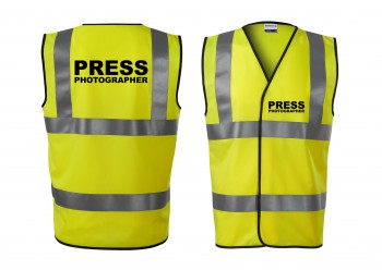 Poháry.com® Reflexní vesta žlutá Press-photographer M unisex