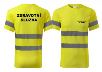 Poháry.com® Reflexní tričko žlutá Zdravotní služba M pánské