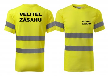 Poháry.com® Reflexní tričko žlutá Velitel zásahu M pánské
