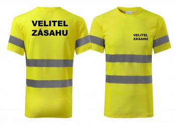 Poháry.com®  Reflexní tričko žlutá Velitel zásahu - M pánské