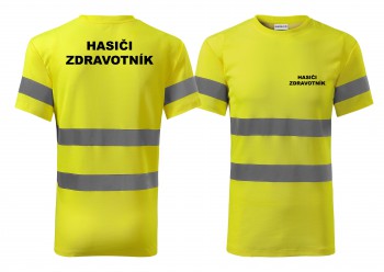 Poháry.com® Reflexní tričko žlutá Hasiči-Zdravotník S pánské