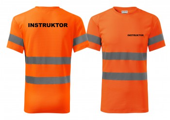 Poháry.com® Reflexní tričko oranžová Instruktor