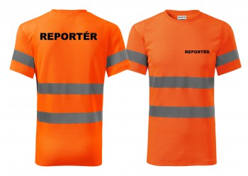 Poháry.com®  Reflexní tričko oranžová Reportér - XS pánské