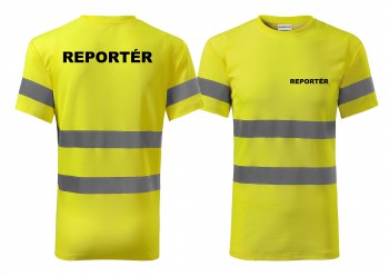 Poháry.com® Reflexní tričko žlutá Reportér XL pánské