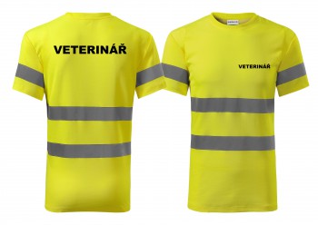 Poháry.com® Reflexní tričko žlutá Veterinář L pánské