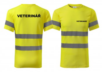Poháry.com®   Reflexní tričko žlutá Veterinář - XXXL pánské