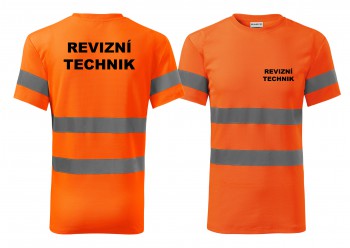 Poháry.com® Reflexní tričko oranžová Revizní technik