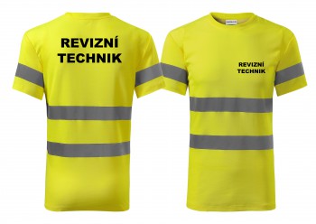 Poháry.com® Reflexní tričko žlutá Revizní technik S pánské