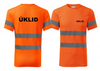 Poháry.com® Reflexní tričko oranžová Úklid XL pánské
